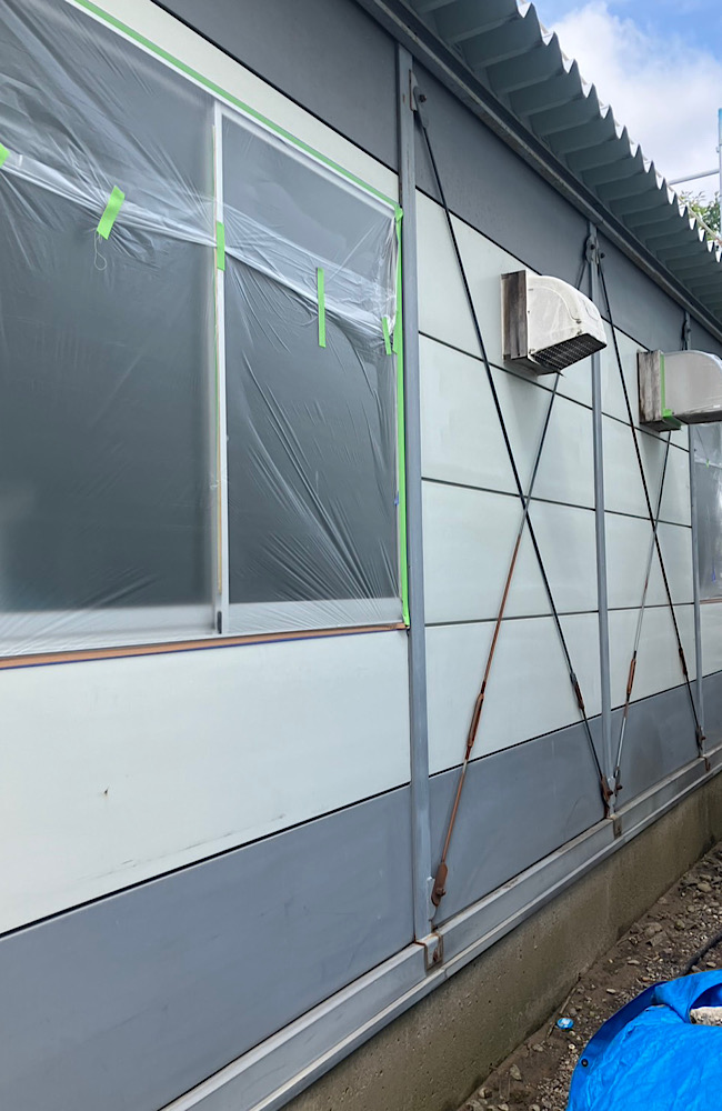 富山県 射水市 外壁塗装 鉄骨塗装 遮熱塗料